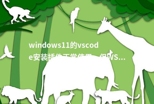 windows11的vscode安装插件正常使用,但WSL和SSH远程主机无法使用插件,无法登录