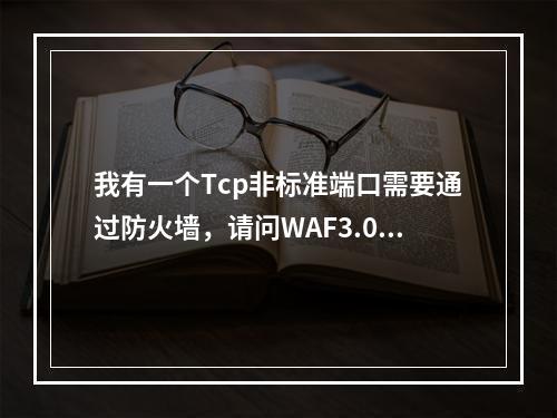 我有一个Tcp非标准端口需要通过防火墙,请问WAF3.0需要开什么功能?