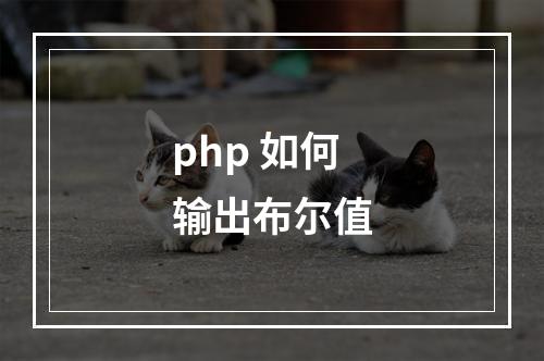 php 如何输出布尔值