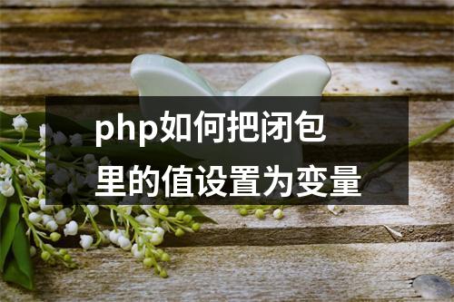 php如何把闭包里的值设置为变量