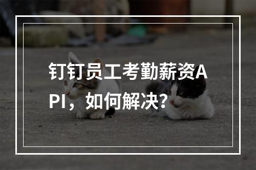 钉钉员工考勤薪资API,如何解决?