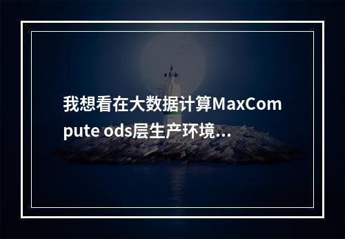 我想看在大数据计算MaxCompute ods层生产环境有多少表正在使用 应该怎么看呢?
