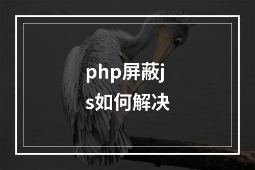 php屏蔽js如何解决