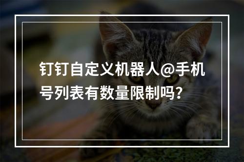 钉钉自定义机器人@手机号列表有数量限制吗?