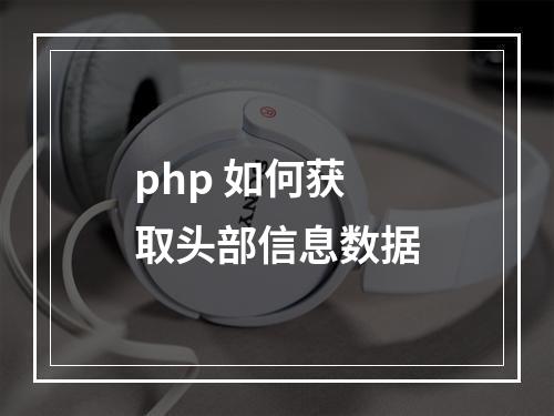 php 如何获取头部信息数据