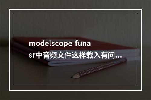 modelscope-funasr中音频文件这样载入有问题吗?