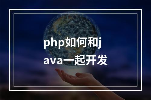 php如何和java一起开发