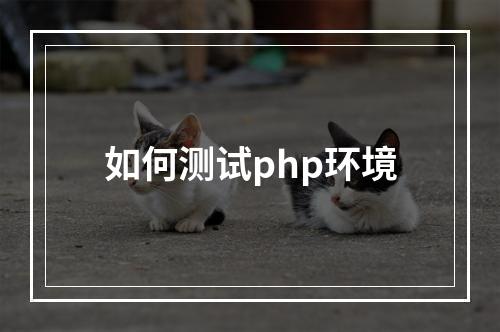 如何测试php环境