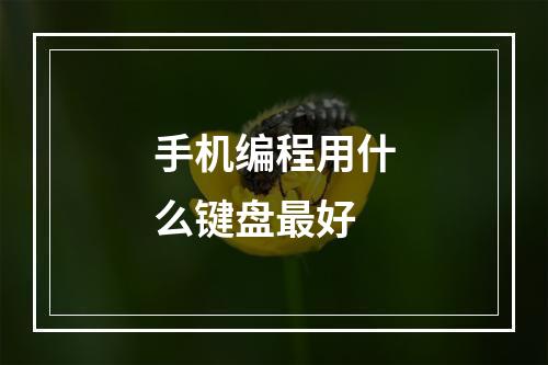 手机编程用什么键盘最好