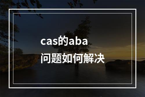 cas的aba问题如何解决