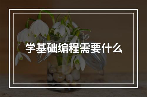 学基础编程需要什么
