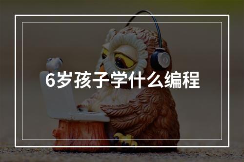 6岁孩子学什么编程