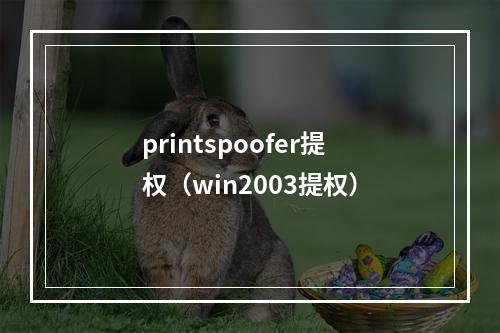 printspoofer提权(win2003提权)
