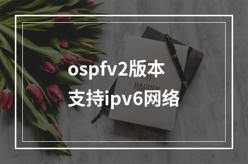 ospfv2版本支持ipv6网络