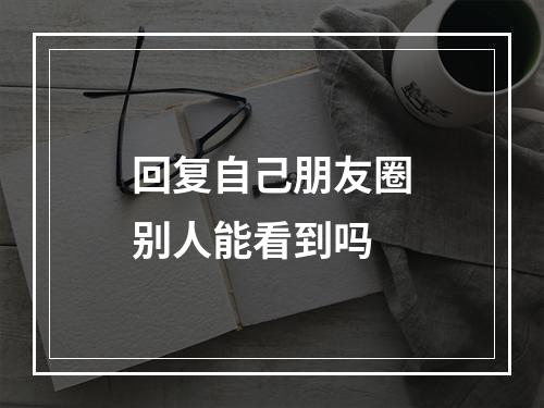 回复自己朋友圈别人能看到吗