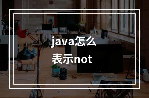 java怎么表示not