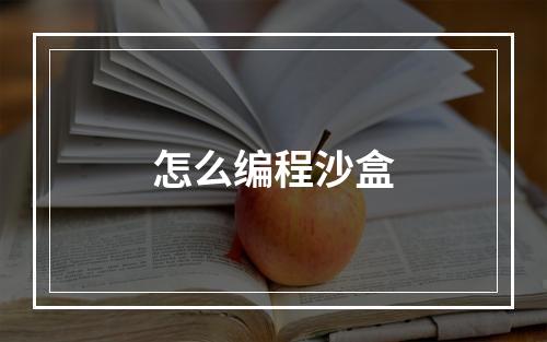 怎么编程沙盒