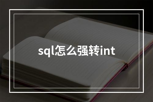 sql怎么强转int