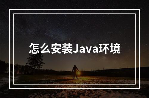 怎么安装Java环境