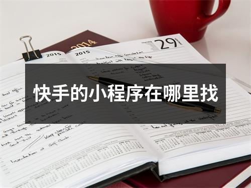 快手的小程序在哪里找