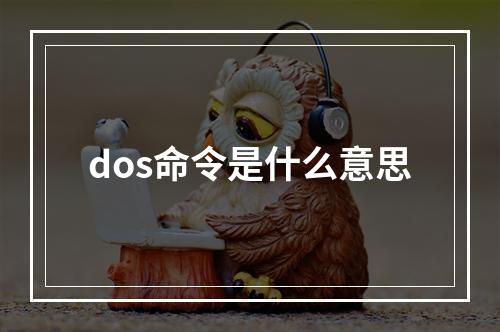 dos命令是什么意思