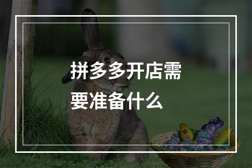拼多多开店需要准备什么