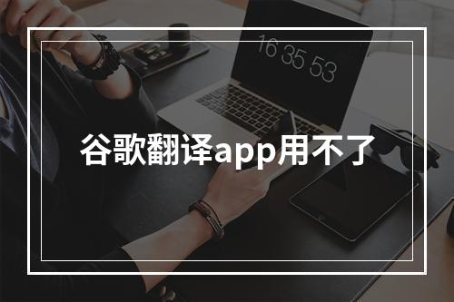 谷歌翻译app用不了