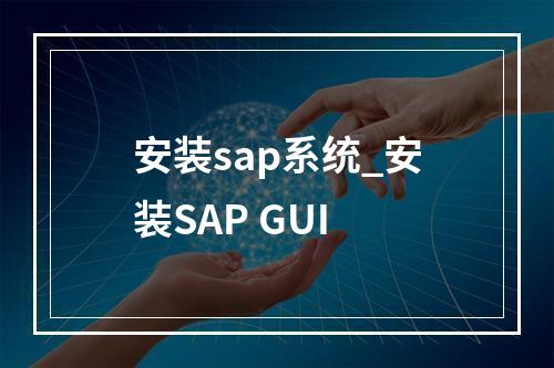 安装sap系统_安装SAP GUI