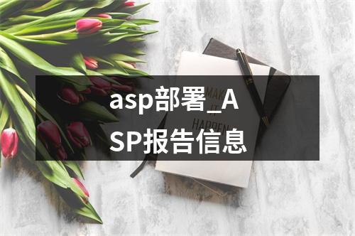 asp部署_ASP报告信息