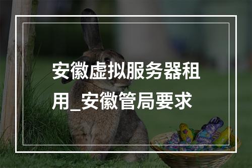 安徽虚拟服务器租用_安徽管局要求