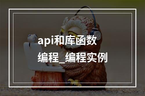 api和库函数编程_编程实例