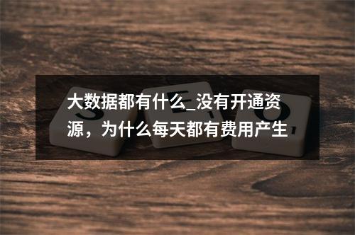 大数据都有什么_没有开通资源,为什么每天都有费用产生
