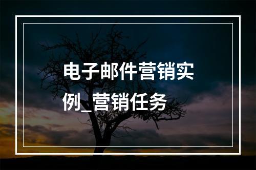 电子邮件营销实例_营销任务