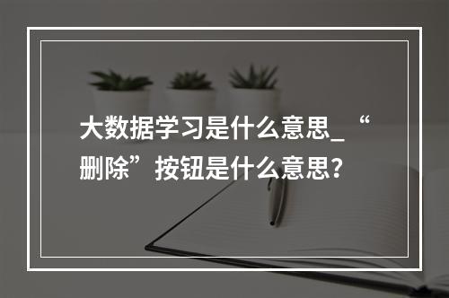 大数据学习是什么意思_“删除”按钮是什么意思?