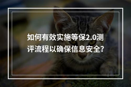 如何有效实施等保2.0测评流程以确保信息安全?