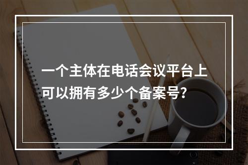 一个主体在电话会议平台上可以拥有多少个备案号?