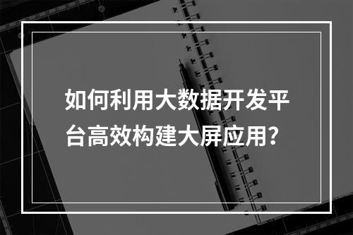 如何利用大数据开发平台高效构建大屏应用?