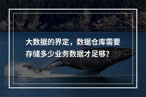 大数据的界定,数据仓库需要存储多少业务数据才足够?