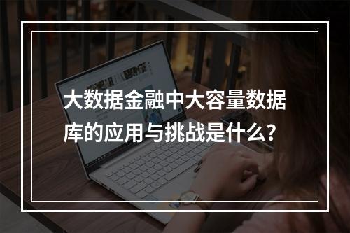 大数据金融中大容量数据库的应用与挑战是什么?