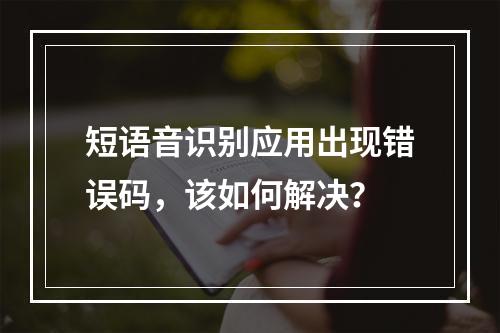 短语音识别应用出现错误码,该如何解决?