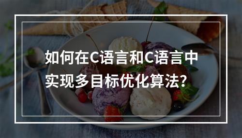 如何在C语言和C语言中实现多目标优化算法?