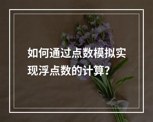 如何通过点数模拟实现浮点数的计算?