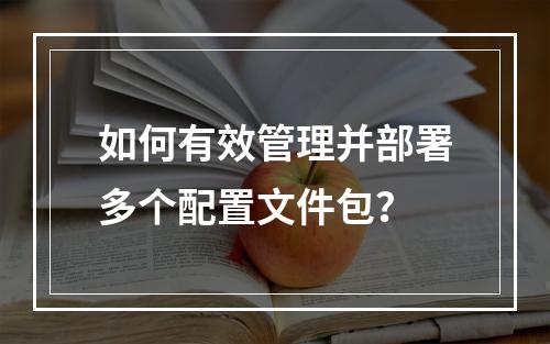 如何有效管理并部署多个配置文件包?