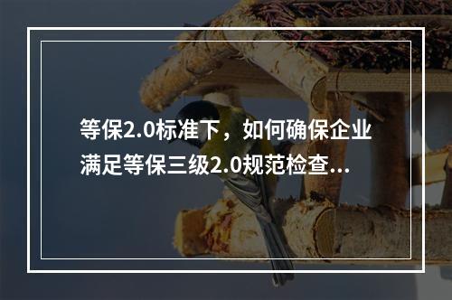 等保2.0标准下,如何确保企业满足等保三级2.0规范检查的合规要求?