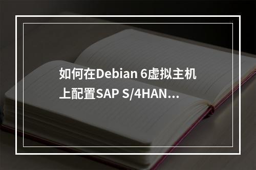 如何在Debian 6虚拟主机上配置SAP S/4HANA服务器?