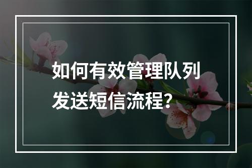 如何有效管理队列发送短信流程?