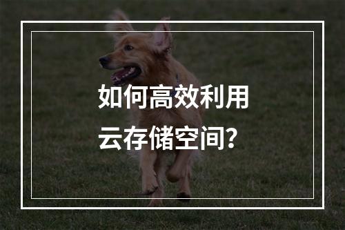 如何高效利用云存储空间?