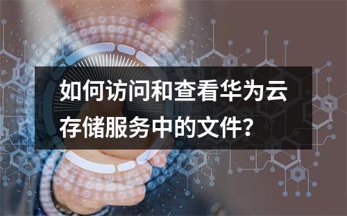 如何访问和查看华为云存储服务中的文件?