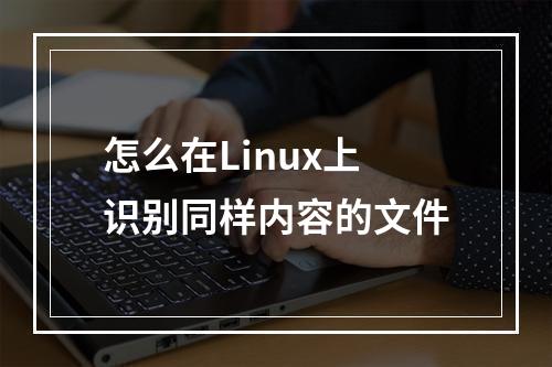 怎么在Linux上识别同样内容的文件