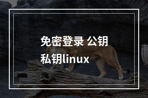免密登录 公钥私钥linux